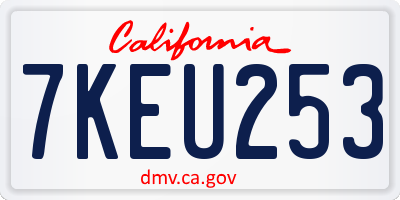 CA license plate 7KEU253