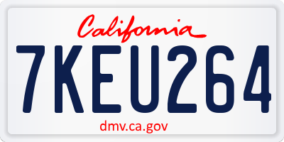 CA license plate 7KEU264