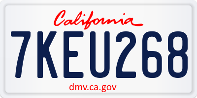 CA license plate 7KEU268