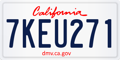 CA license plate 7KEU271