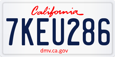 CA license plate 7KEU286