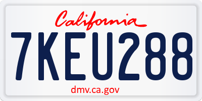 CA license plate 7KEU288