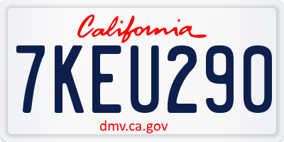 CA license plate 7KEU290