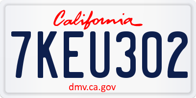 CA license plate 7KEU302