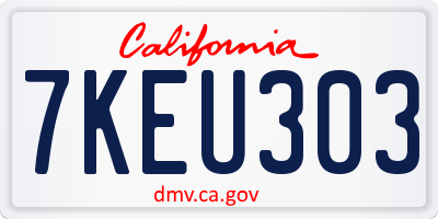 CA license plate 7KEU303
