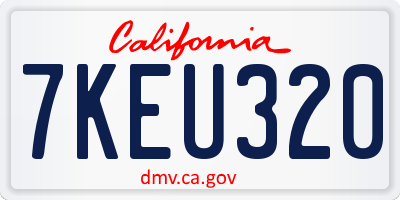 CA license plate 7KEU320