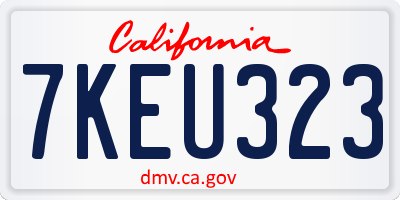 CA license plate 7KEU323