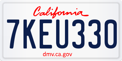 CA license plate 7KEU330