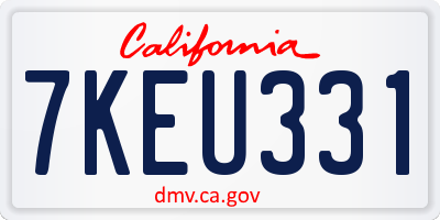 CA license plate 7KEU331