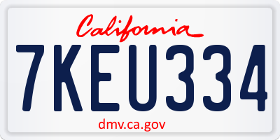 CA license plate 7KEU334