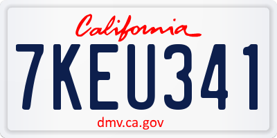 CA license plate 7KEU341