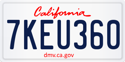 CA license plate 7KEU360