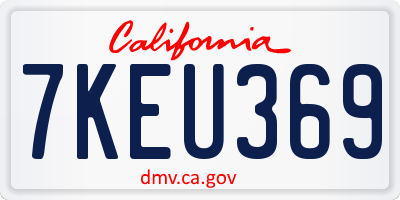CA license plate 7KEU369