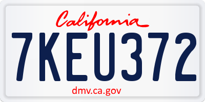 CA license plate 7KEU372