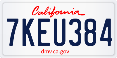 CA license plate 7KEU384