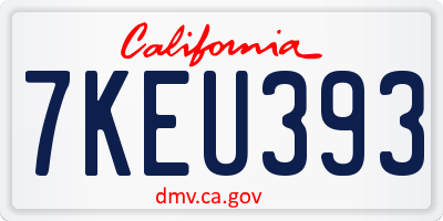 CA license plate 7KEU393