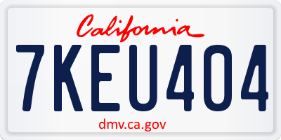 CA license plate 7KEU404