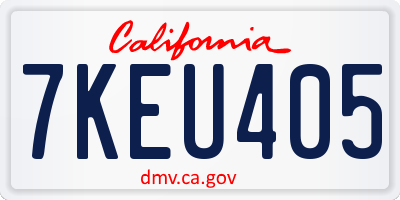 CA license plate 7KEU405