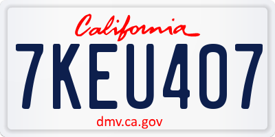 CA license plate 7KEU407