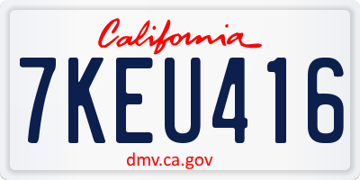 CA license plate 7KEU416