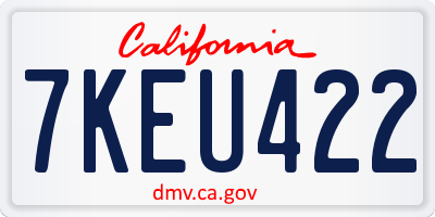 CA license plate 7KEU422