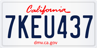 CA license plate 7KEU437