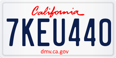 CA license plate 7KEU440