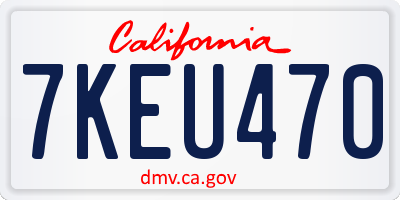 CA license plate 7KEU470