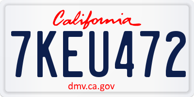 CA license plate 7KEU472