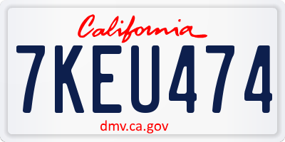 CA license plate 7KEU474