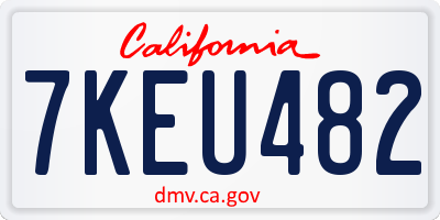 CA license plate 7KEU482