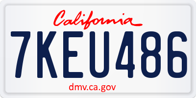 CA license plate 7KEU486