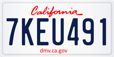 CA license plate 7KEU491