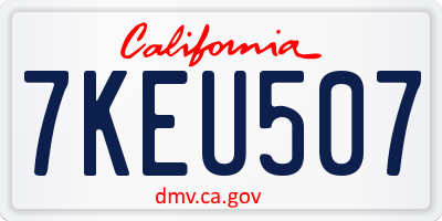 CA license plate 7KEU507