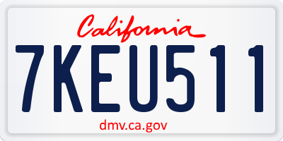 CA license plate 7KEU511