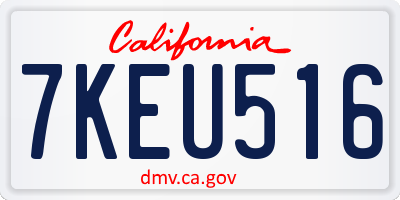 CA license plate 7KEU516