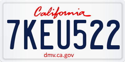 CA license plate 7KEU522