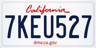 CA license plate 7KEU527