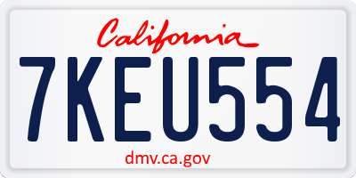CA license plate 7KEU554
