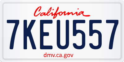 CA license plate 7KEU557