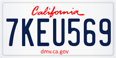 CA license plate 7KEU569