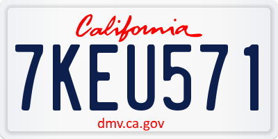 CA license plate 7KEU571