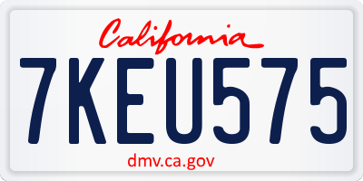 CA license plate 7KEU575
