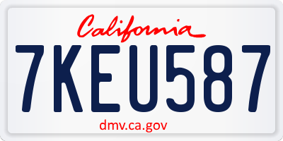 CA license plate 7KEU587