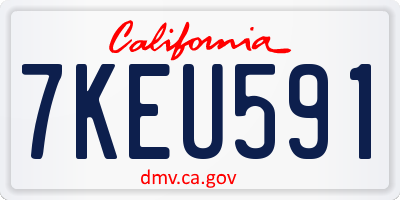 CA license plate 7KEU591