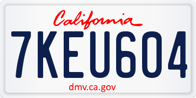 CA license plate 7KEU604