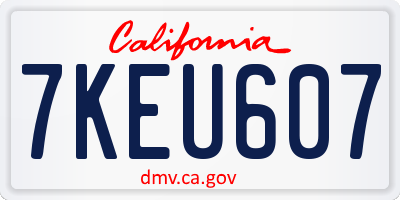 CA license plate 7KEU607