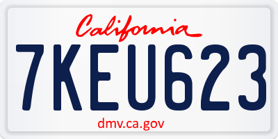 CA license plate 7KEU623
