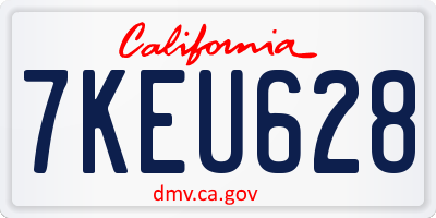 CA license plate 7KEU628