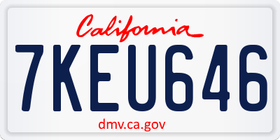 CA license plate 7KEU646